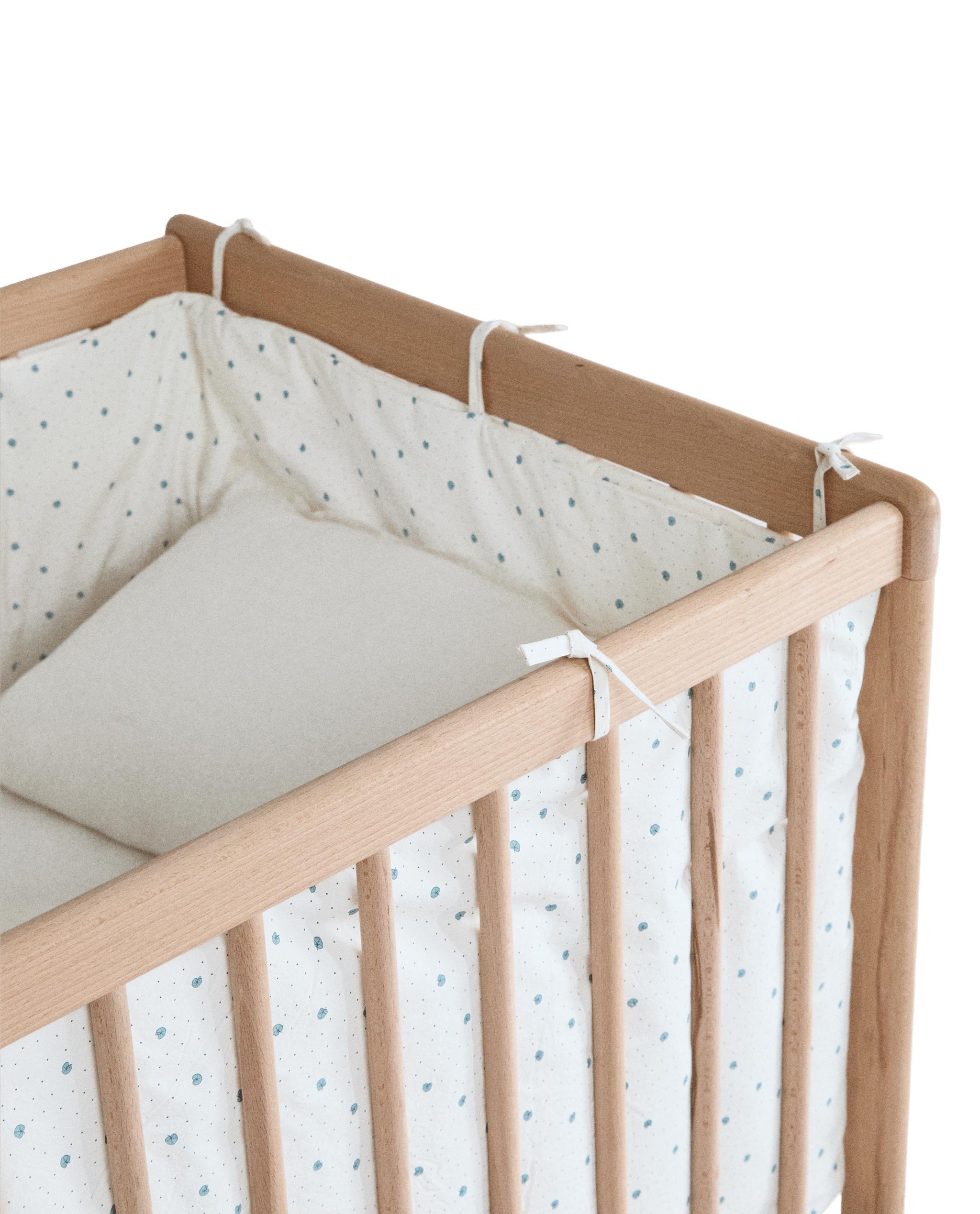 LEAF PRINT COTTON BABY COT BUMPER COVER product thumbnail 6