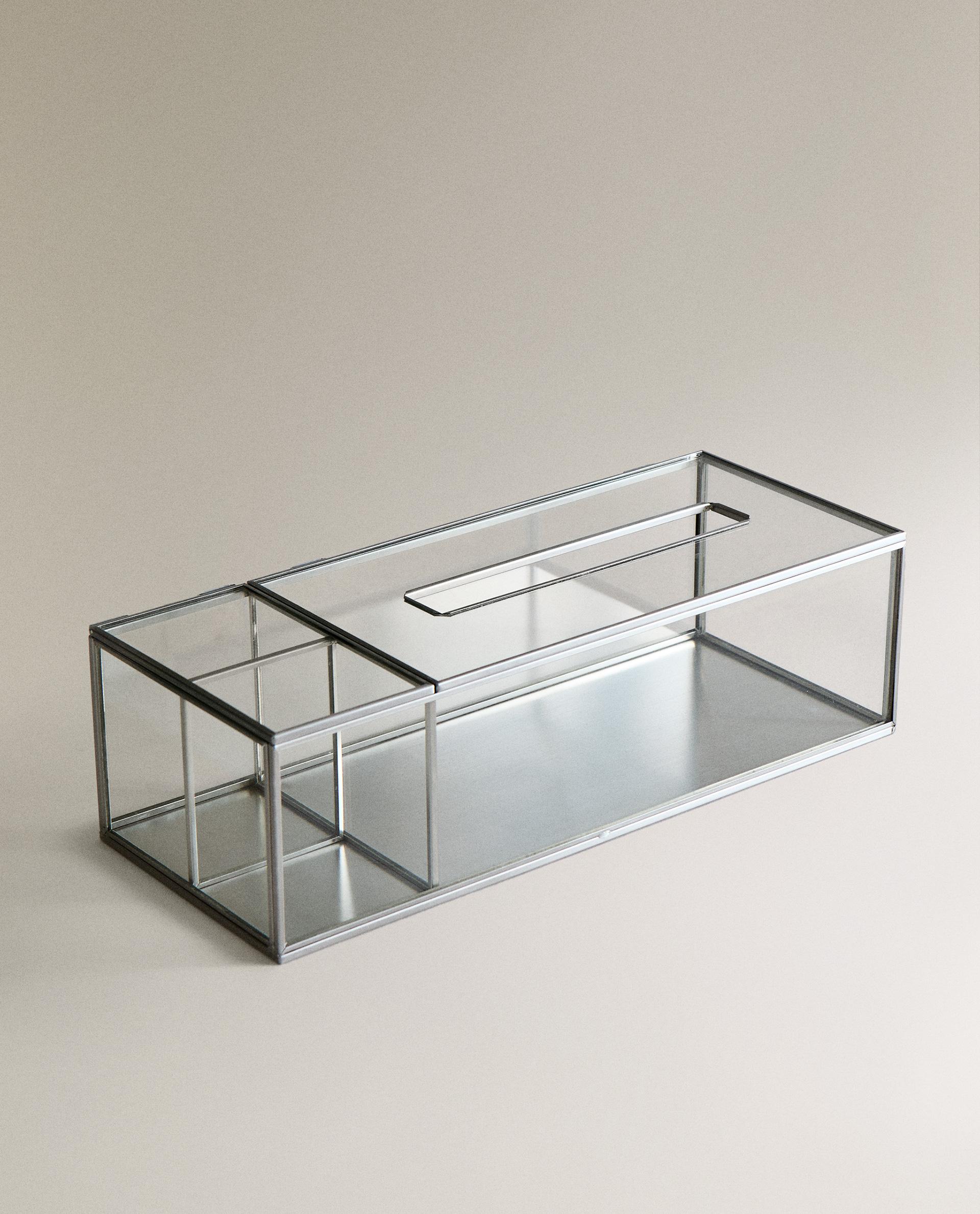 MULTIFUNCTIONAL GLASS AND METAL TISSUE BOX