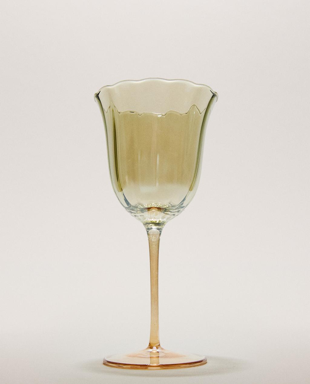 TAÇA DE VIDRO COM BOCA DE SINO