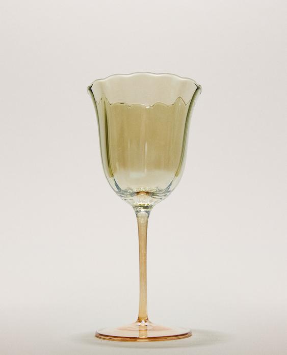 TAÇA DE VIDRO COM BOCA DE SINO