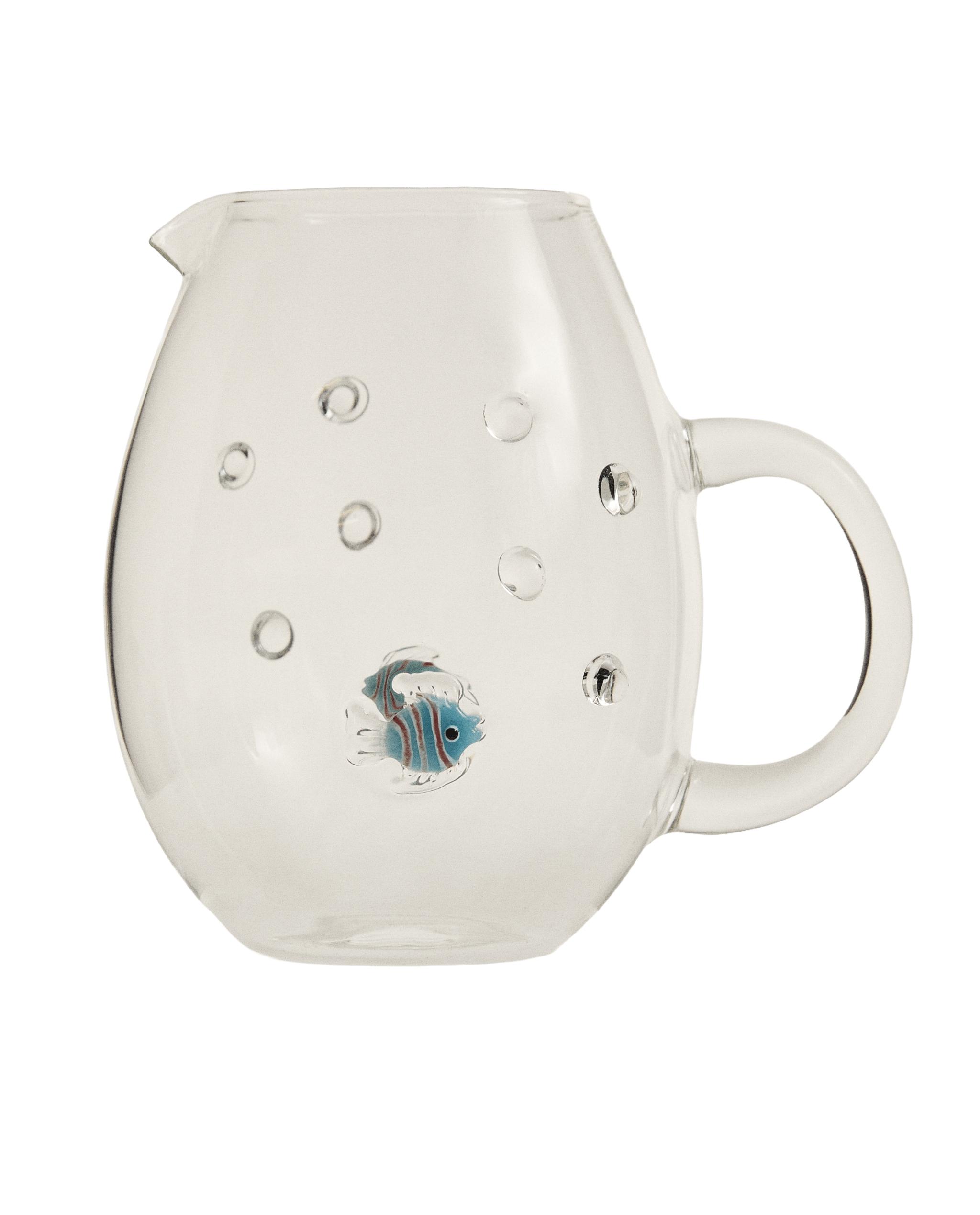 BOROSILICATE JUG WITH BUBBLES AND FISH product thumbnail 4