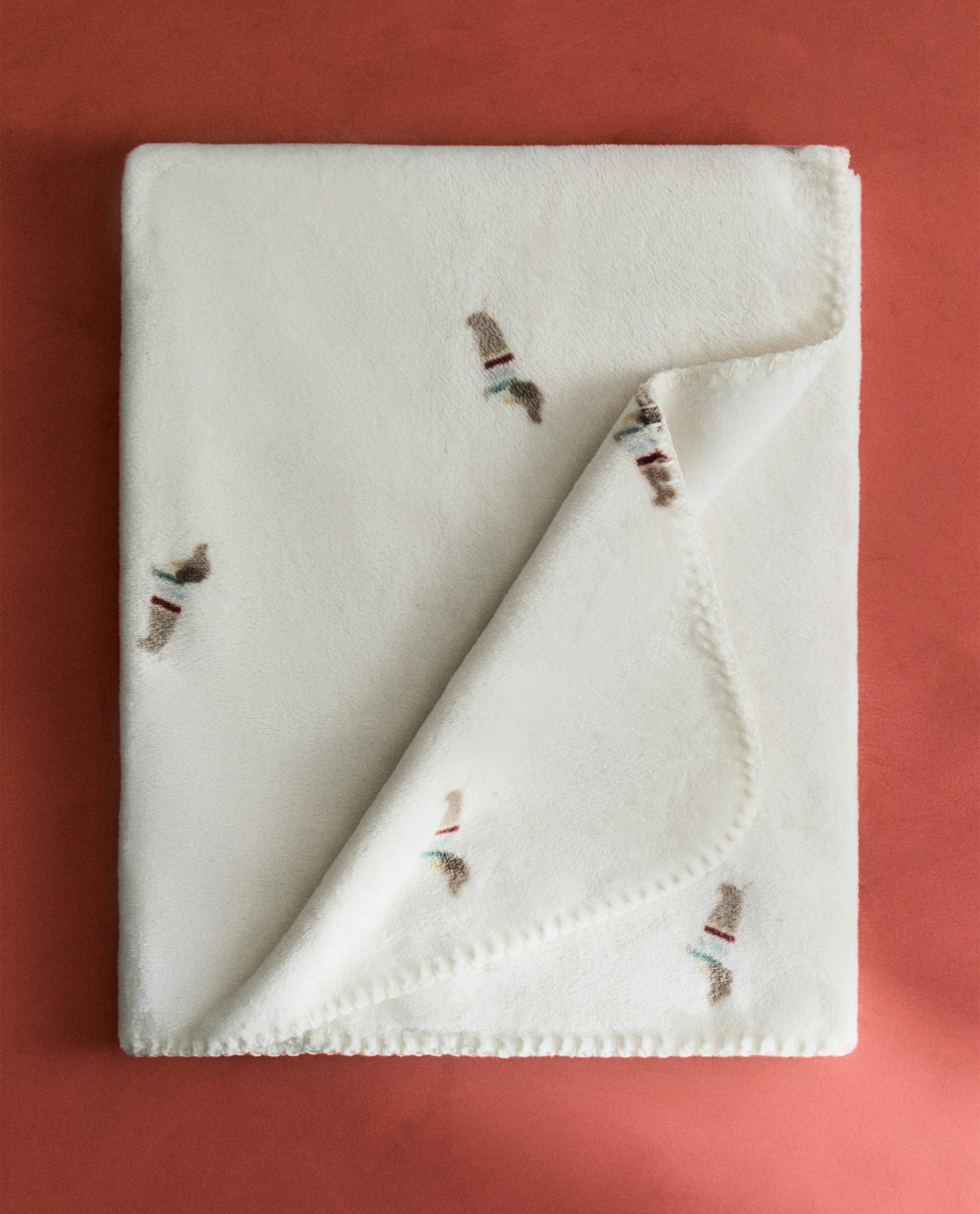 FLEECE DACHSHUND DOG BABY BLANKET FLEECE DACHSHUND DOG BABY BLANKET