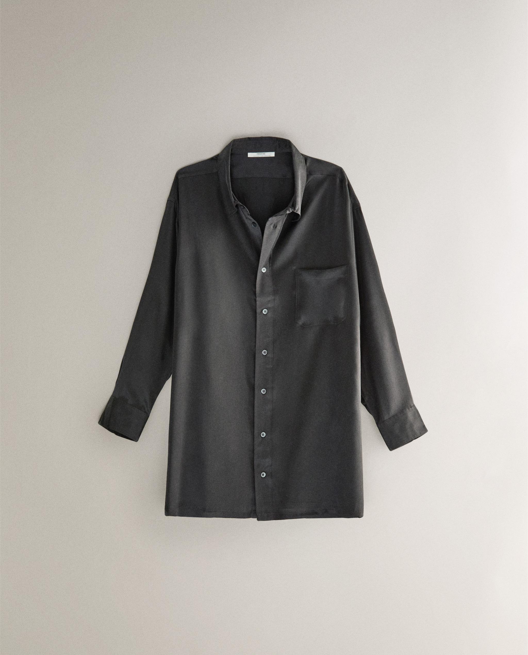 定価1.6万】 超美品 ZARA ザラ シルク100% シャツ グレー M 定価1.6万】シルク100% ZARA ザラ シャツ グレー Mサイズ