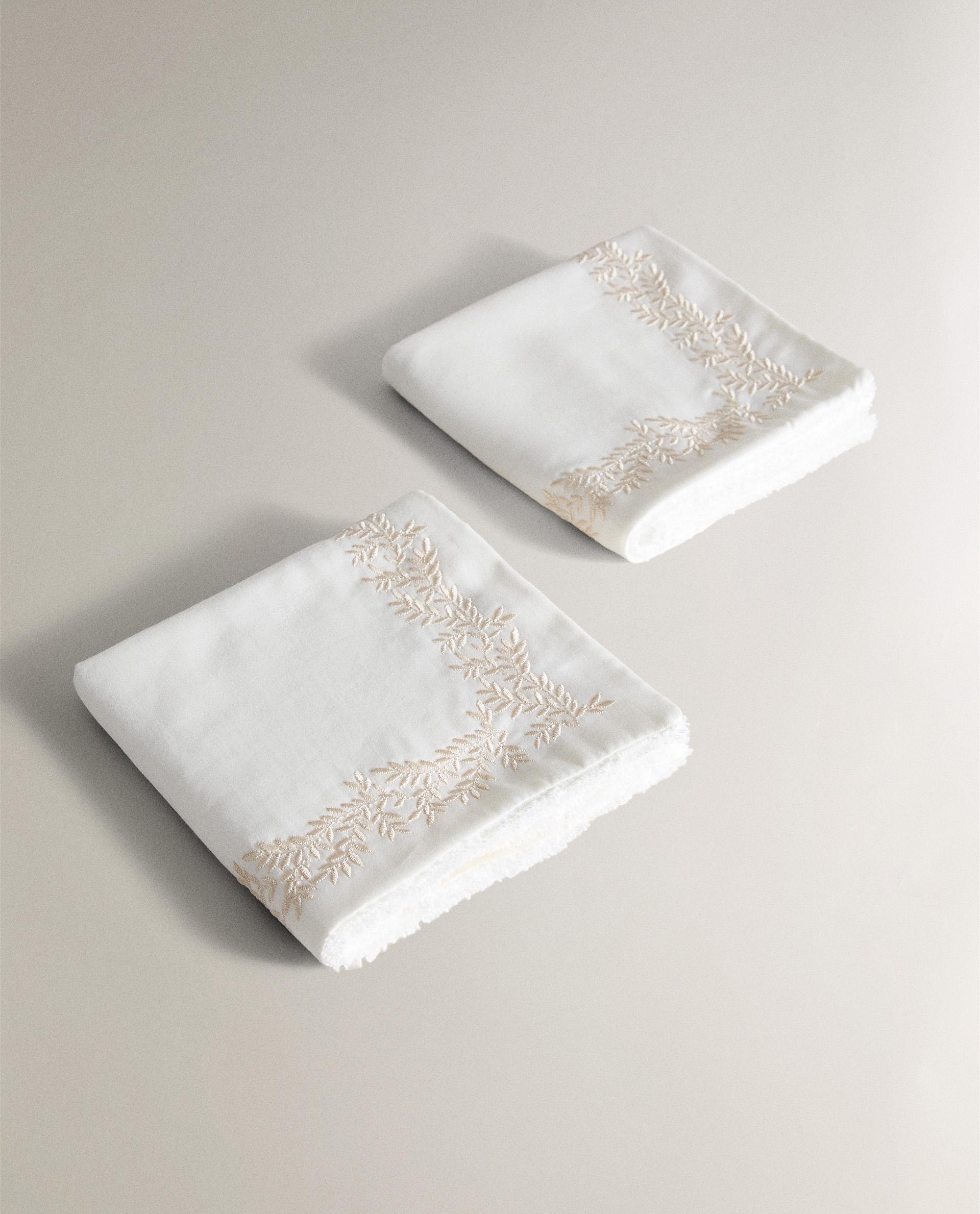 植物 刺繍 ハンドタオルセット（2枚セット） | Zara Home 日本/Japan