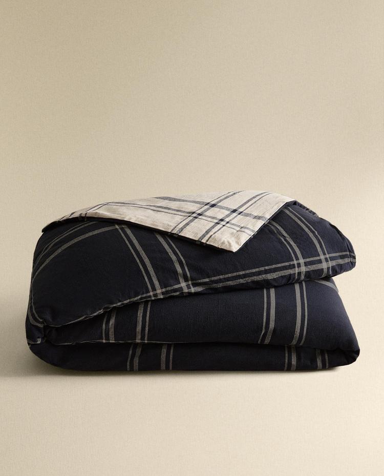 REVERSIBLE CHECK DUVET COVER
