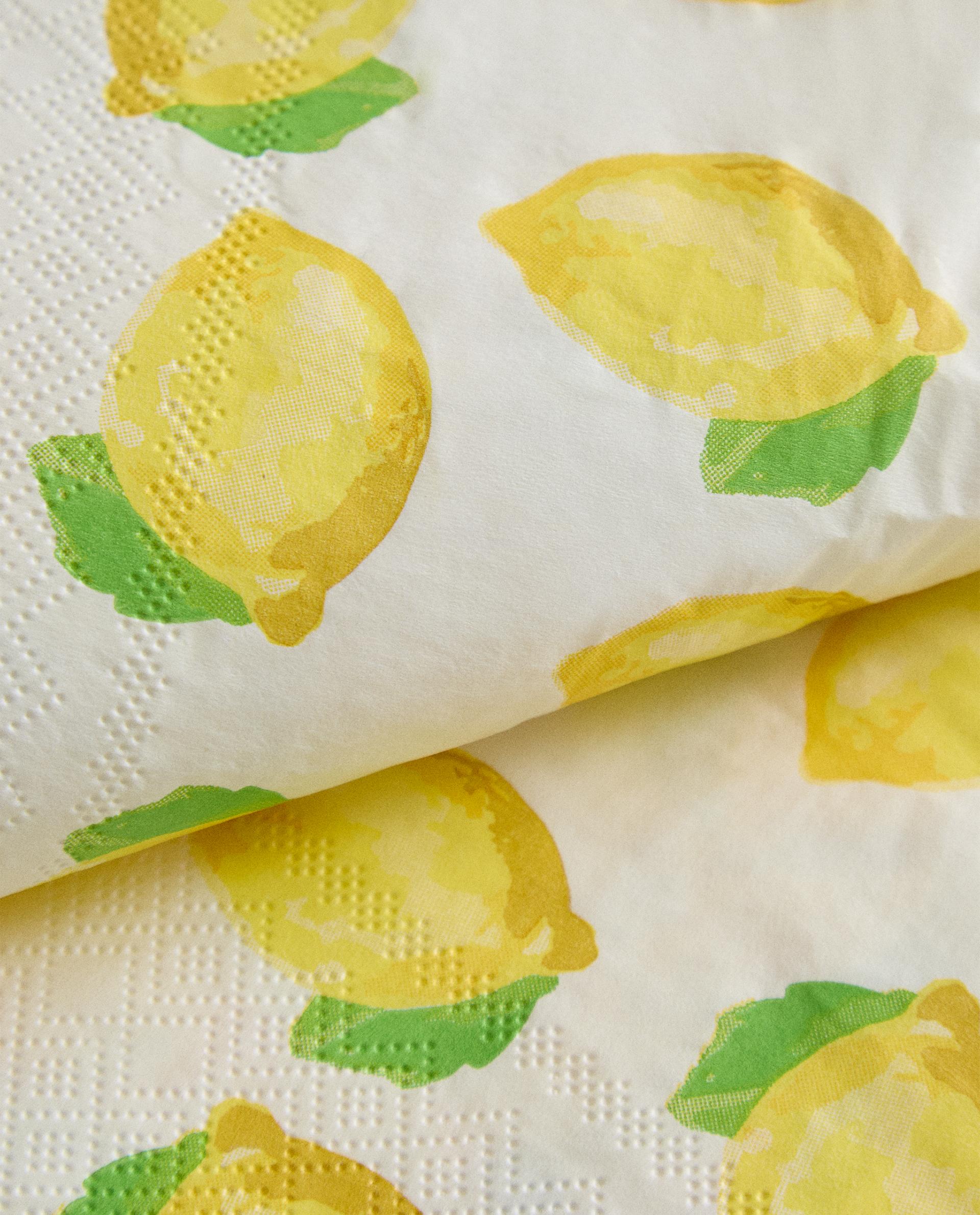 SERVIETTE DE TABLE PAPIER CITRONS (LOT DE 20)