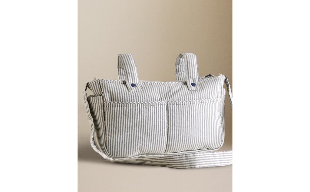 STRIPED COTTON MATERNITY BAG