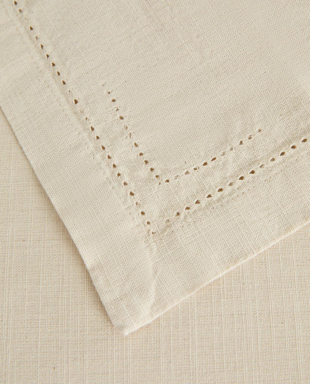 HEMSTITCHED COTTON TABLECLOTH