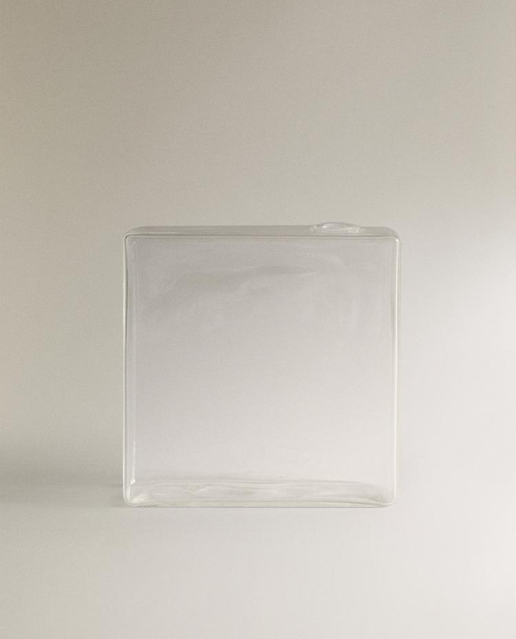 SMALL RECTANGULAR GLASS VASE