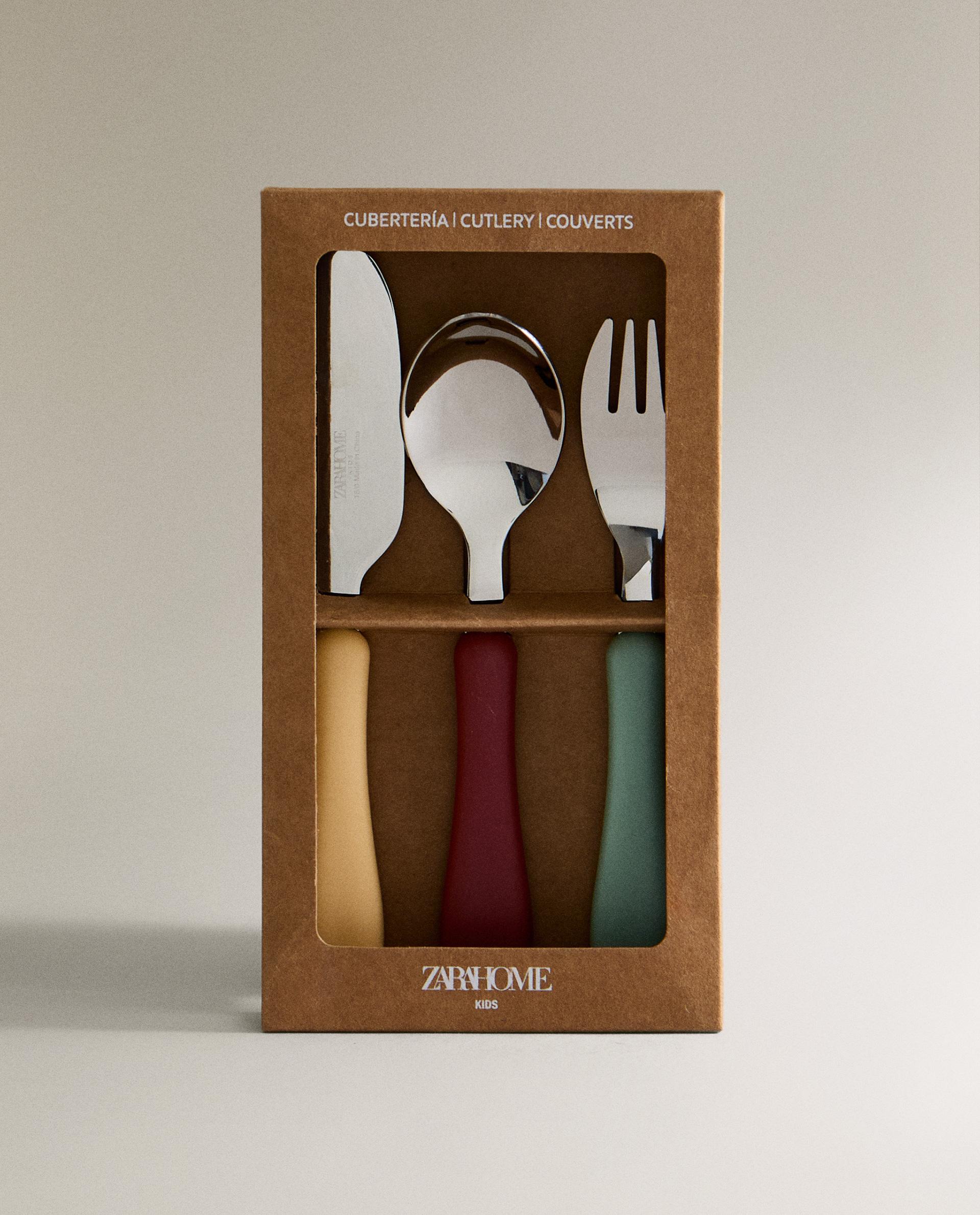 CHILDREN'S COLOURED CUTLERY SET (SET OF 3)