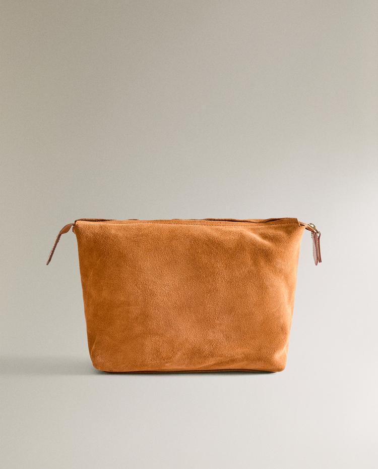 SPLIT LEATHER TOILETRY BAG