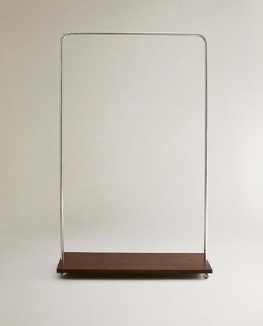 METAL AND WOOD CLOTHES RACK