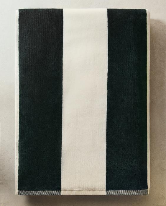 TOALLA PLAYA VELOUR RAYAS ANCHAS Zara Home Colombia