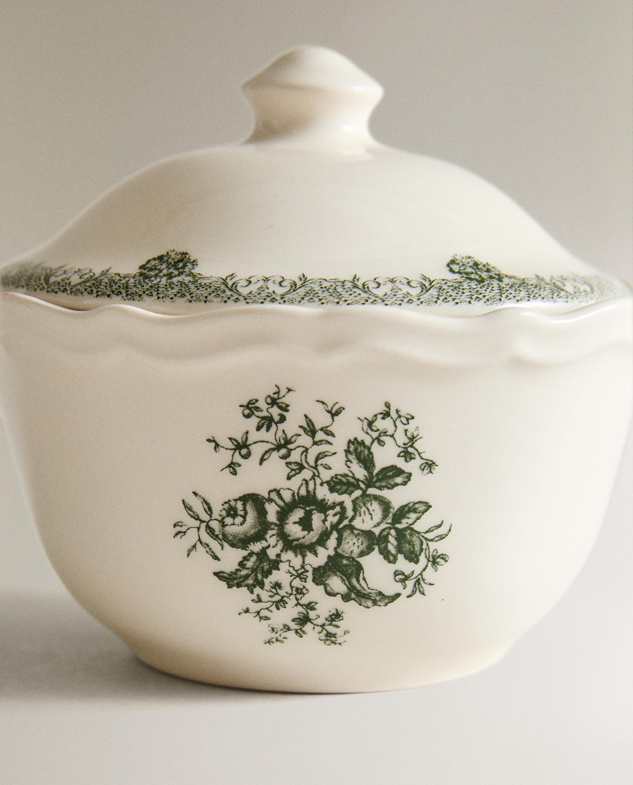 FLORAL EARTHENWARE SUGAR BOWL product thumbnail 6
