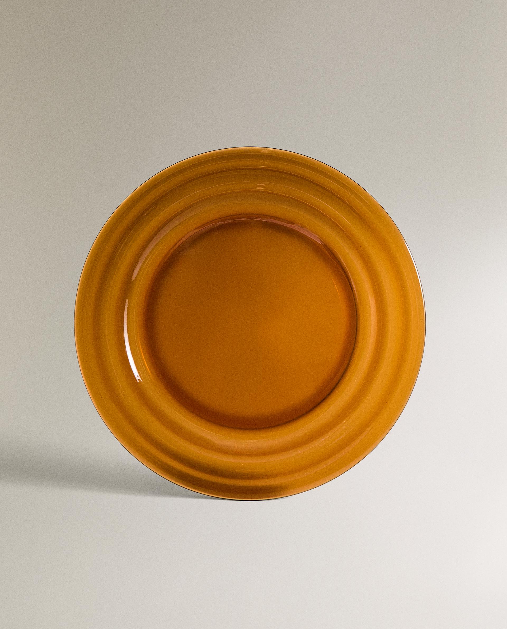 COLOURED GLASS DINNER PLATE