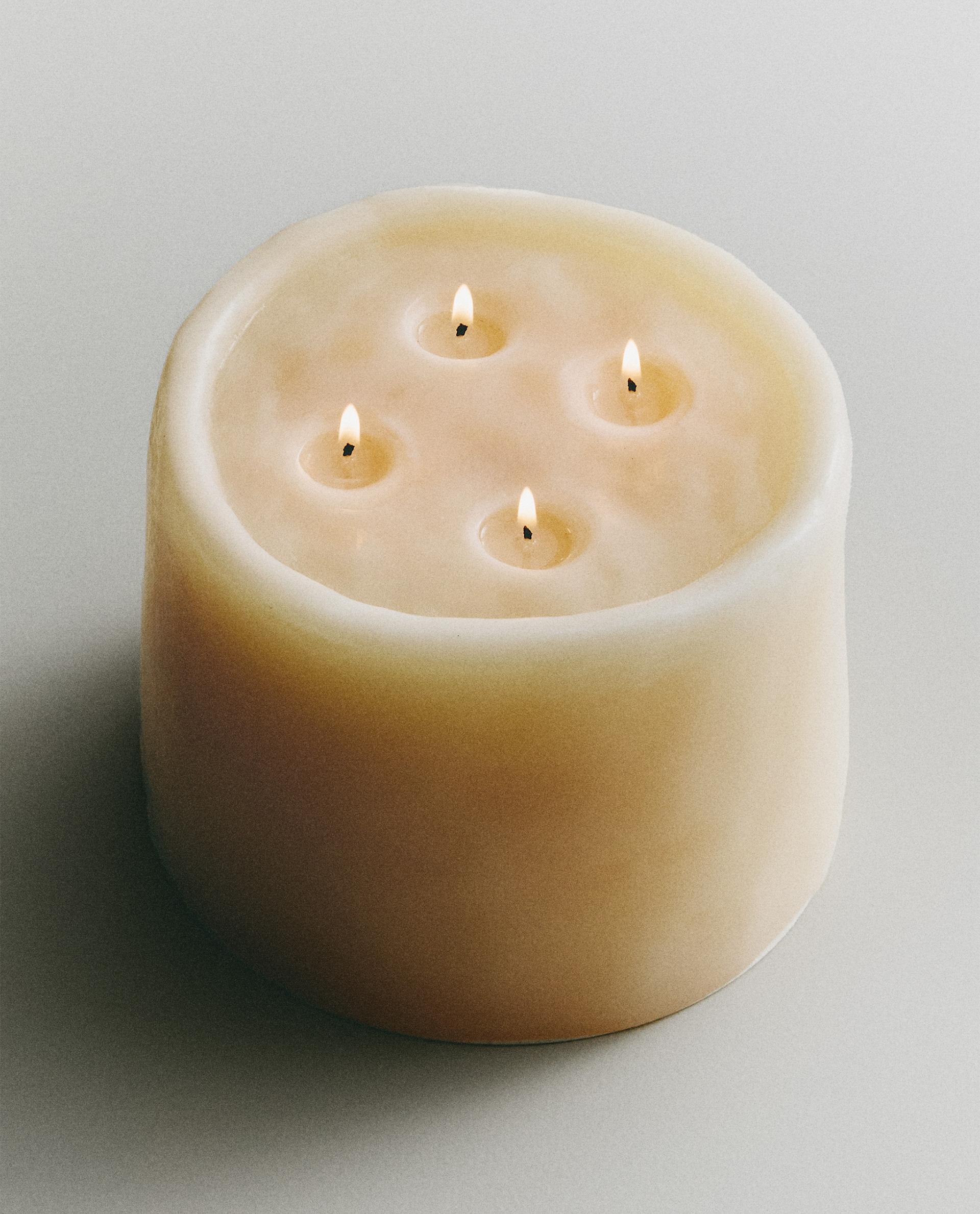 BEIGE DECORATIVE PILLAR CANDLE