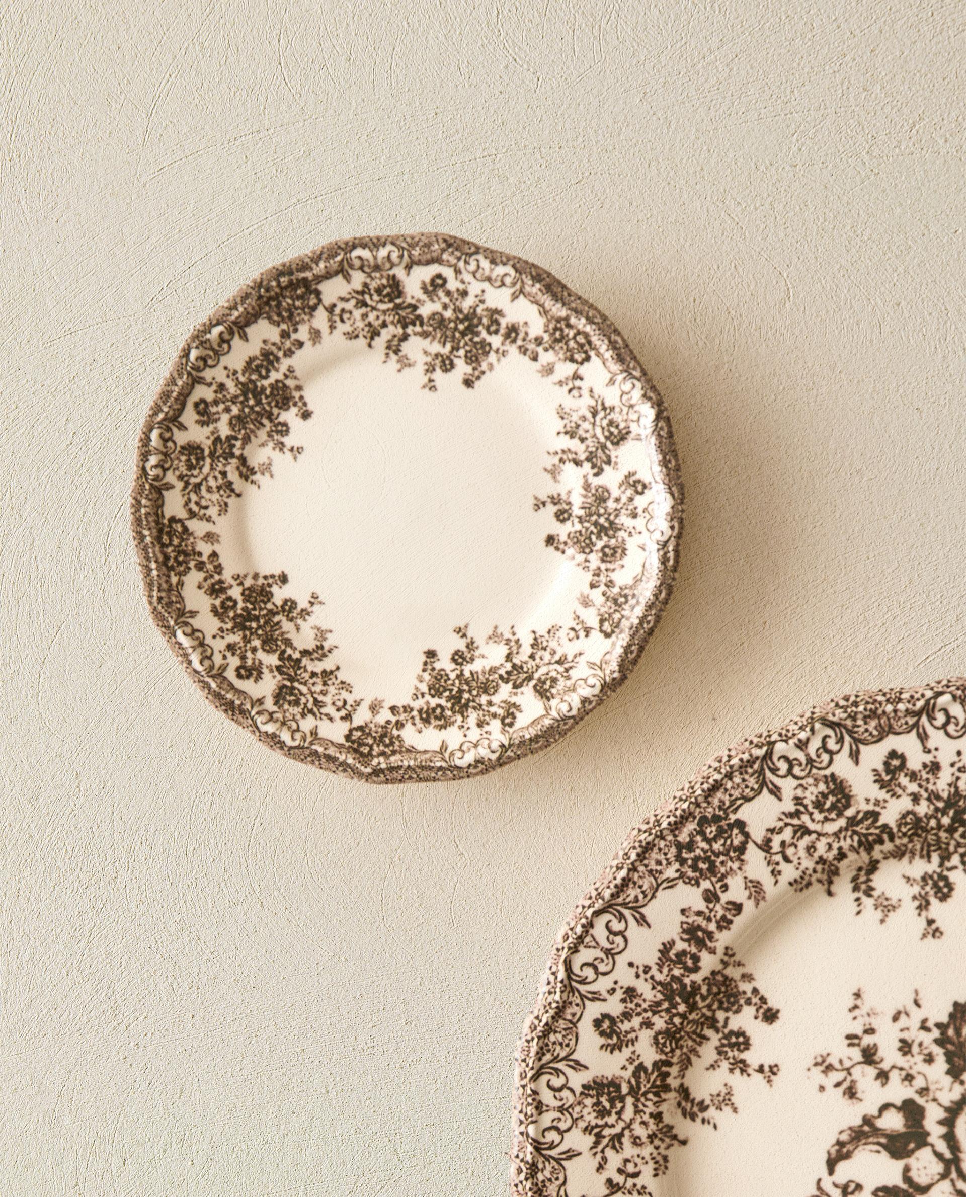 FLORAL EARTHENWARE SIDE PLATE Zara Home België Belgique