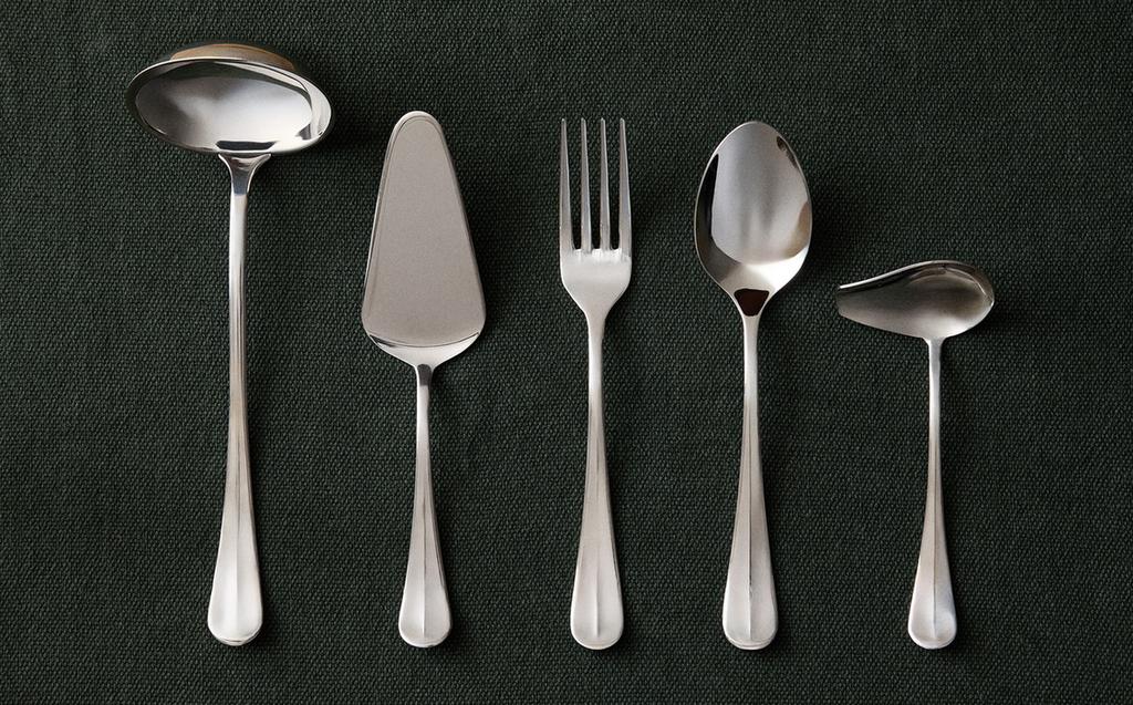 SILVER STEEL SERVING CUTLERY SET