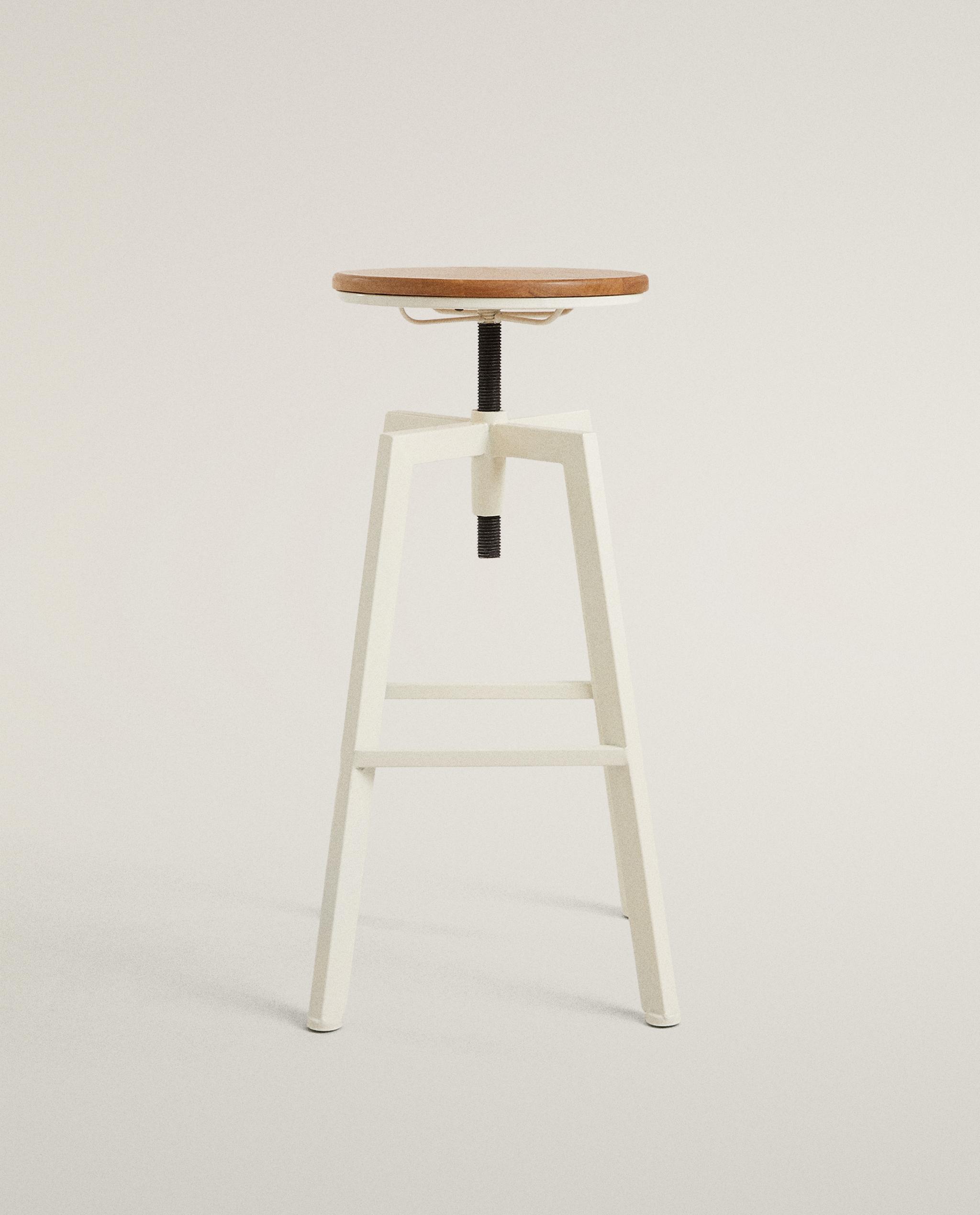 TABOURET HAUT PIVOTANT BOIS ET MÉTAL — Zara Home