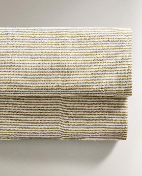 KIDS' STRIPED MUSLIN FLAT SHEET