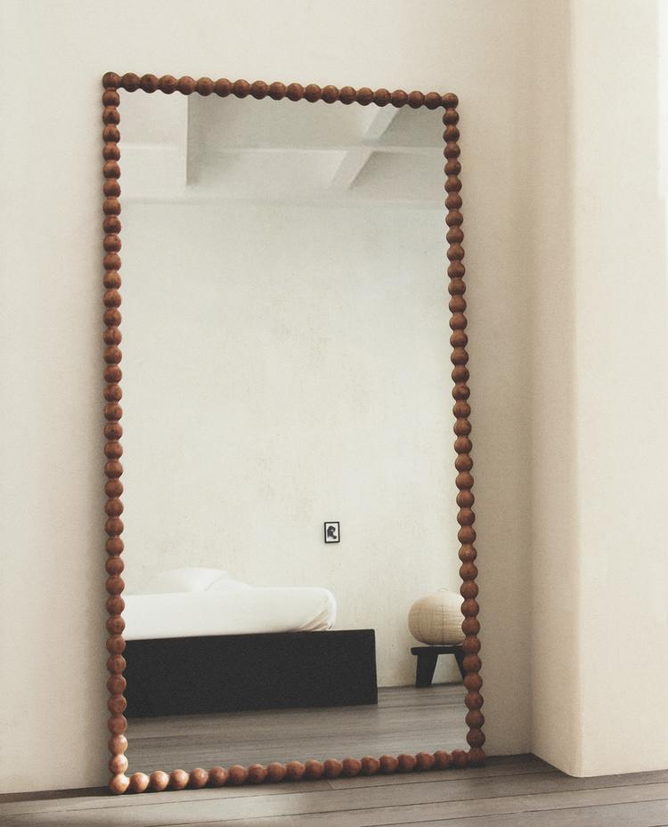 Large Rectangular Full Length Mirror - Wooden Frame