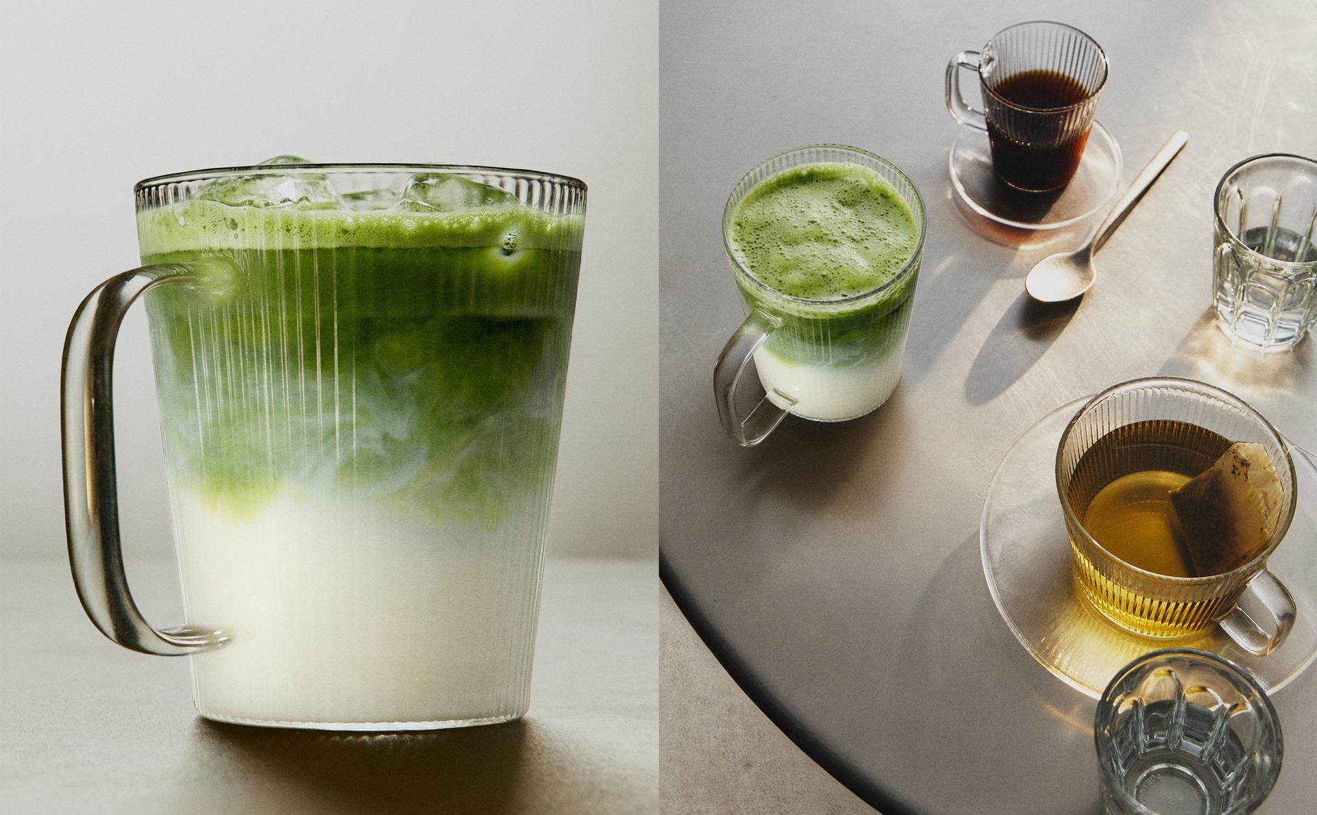 BOROSILICATE GLASS MUG WITH LINES BOROSILICATE GLASS MUG WITH LINES