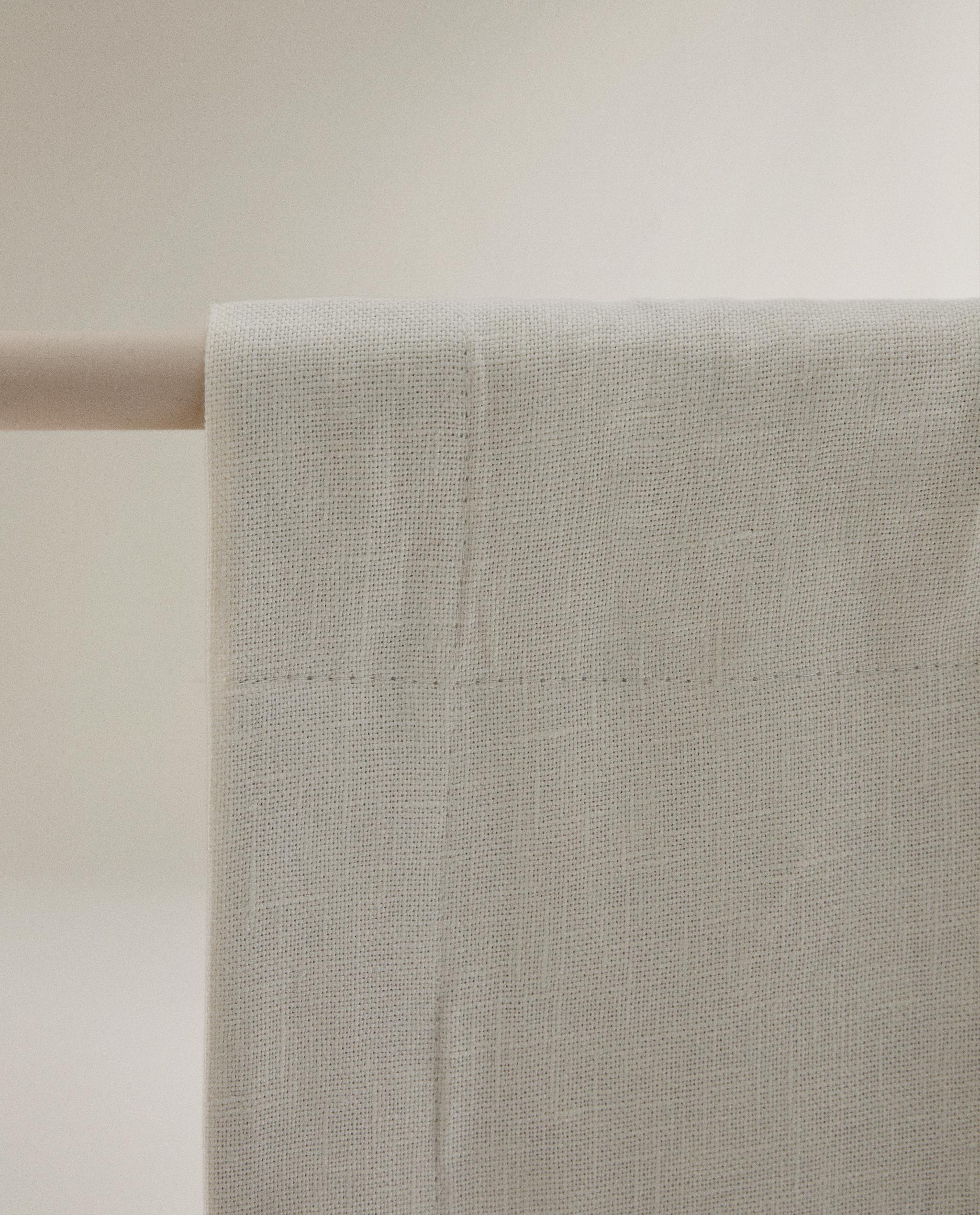 WHITE BLACKOUT LINEN CURTAIN product thumbnail 3