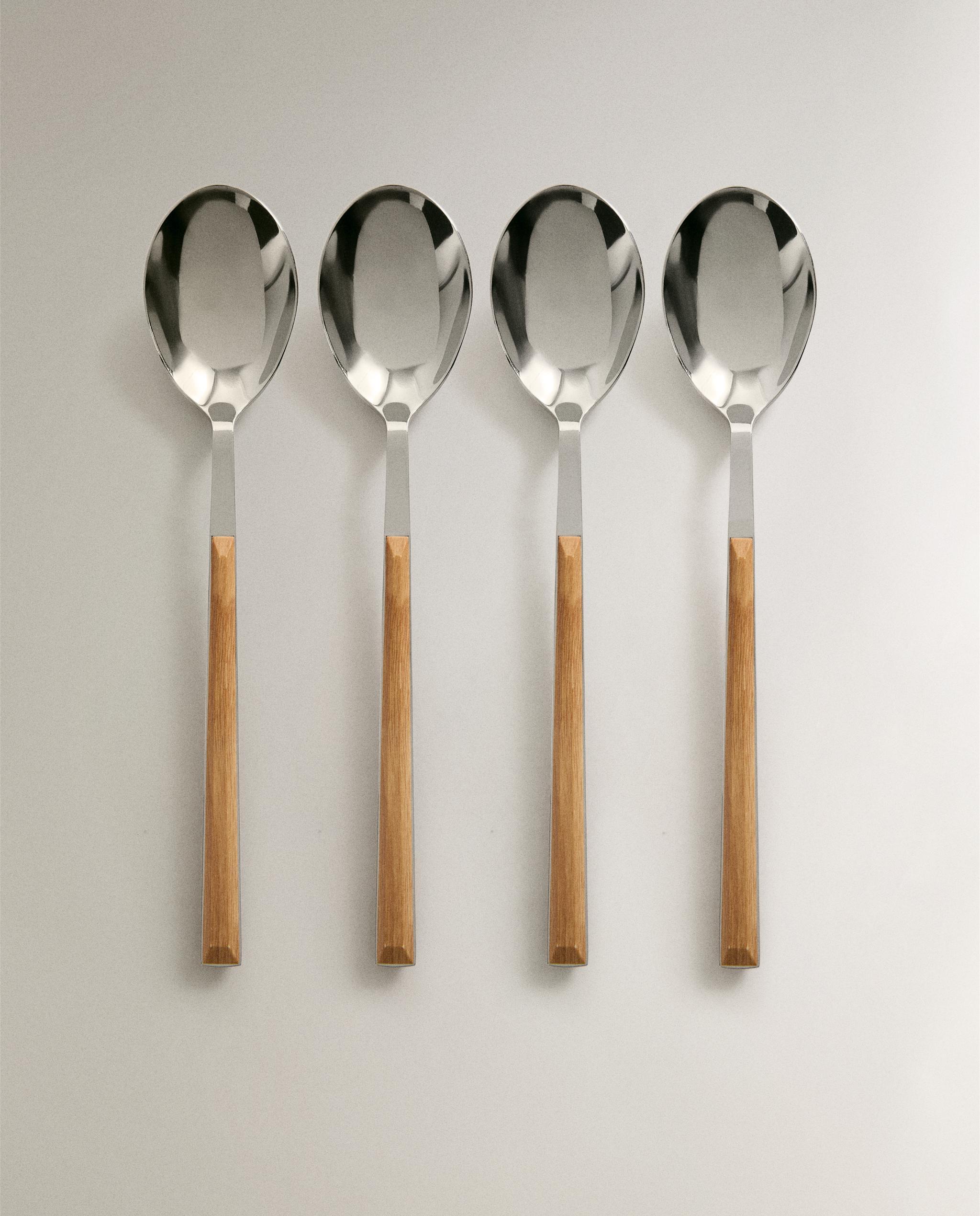 PACK OF SPOONS WITH WOOD-EFFECT HANDLES (PACK OF 4) product thumbnail 5