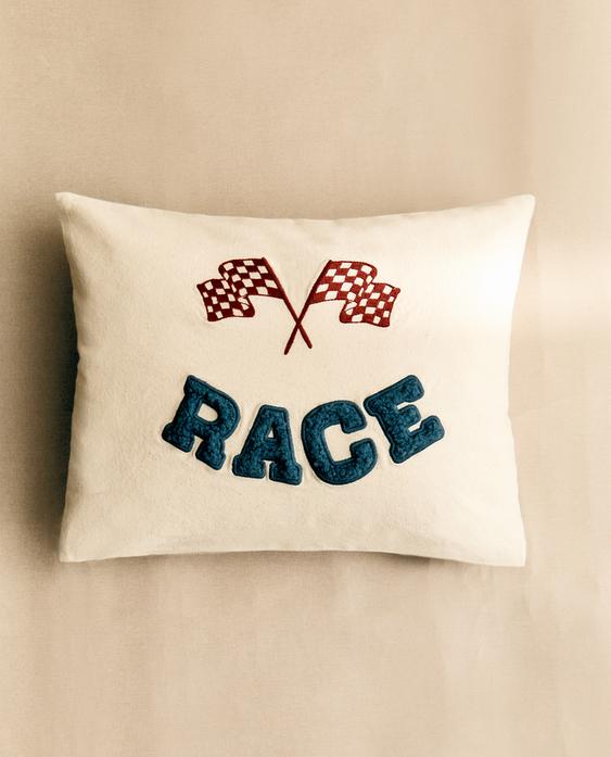 CAPA DE ALMOFADA INFANTIL DE ALGODÃO CORRIDA CAPA DE ALMOFADA INFANTIL DE ALGODÃO CORRIDA