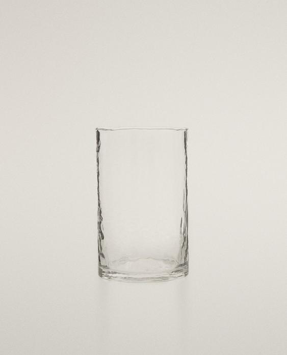 كوب طويل زجاج بتصميم مدقوق