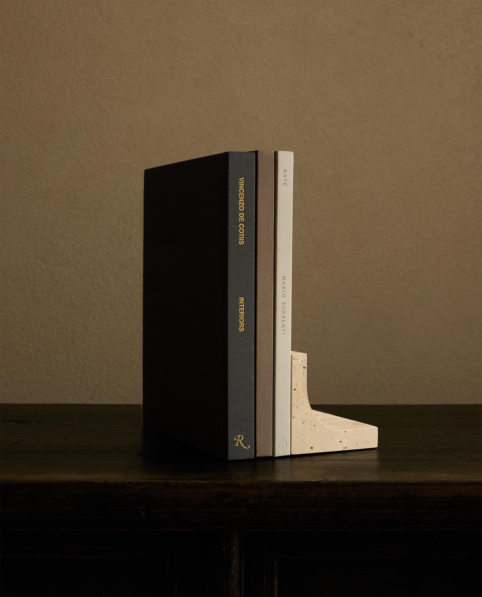 TRAVERTINE STONE BOOKEND