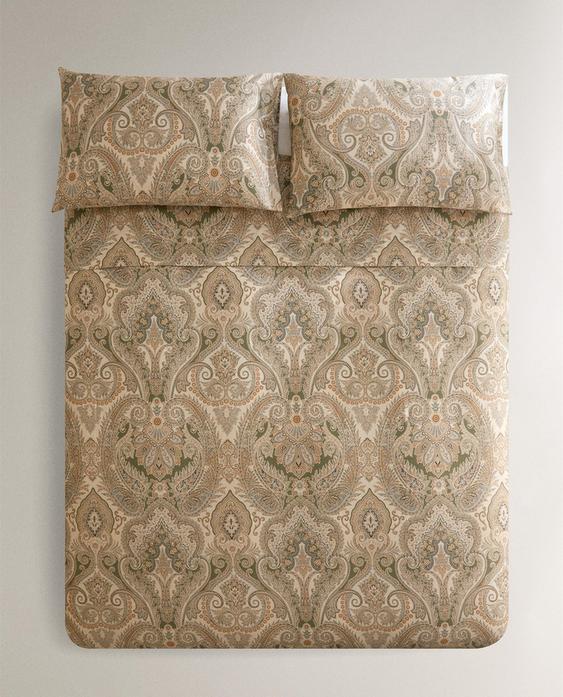 PAISLEY COTTON SATEEN DUVET COVER (300 THREAD COUNT)