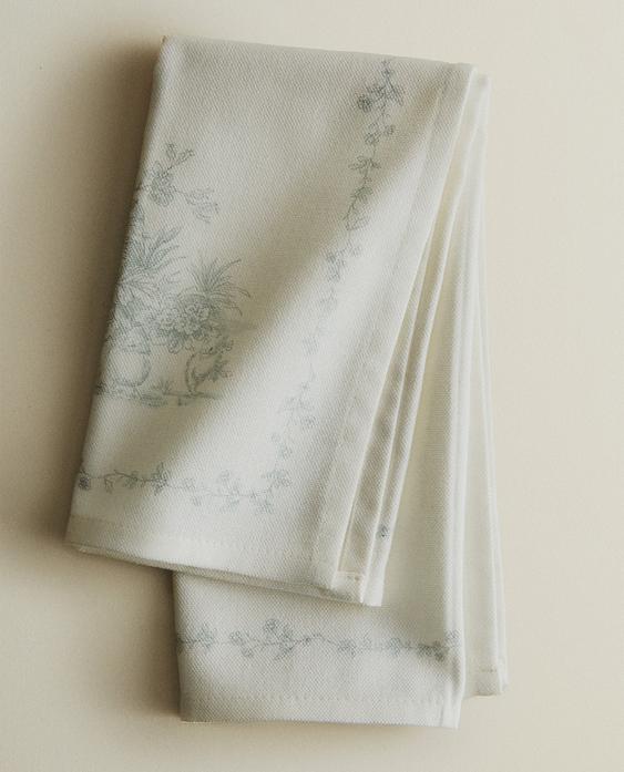 LOT DE SERVIETTES DE TABLE COTON TOILE (LOT DE 2)