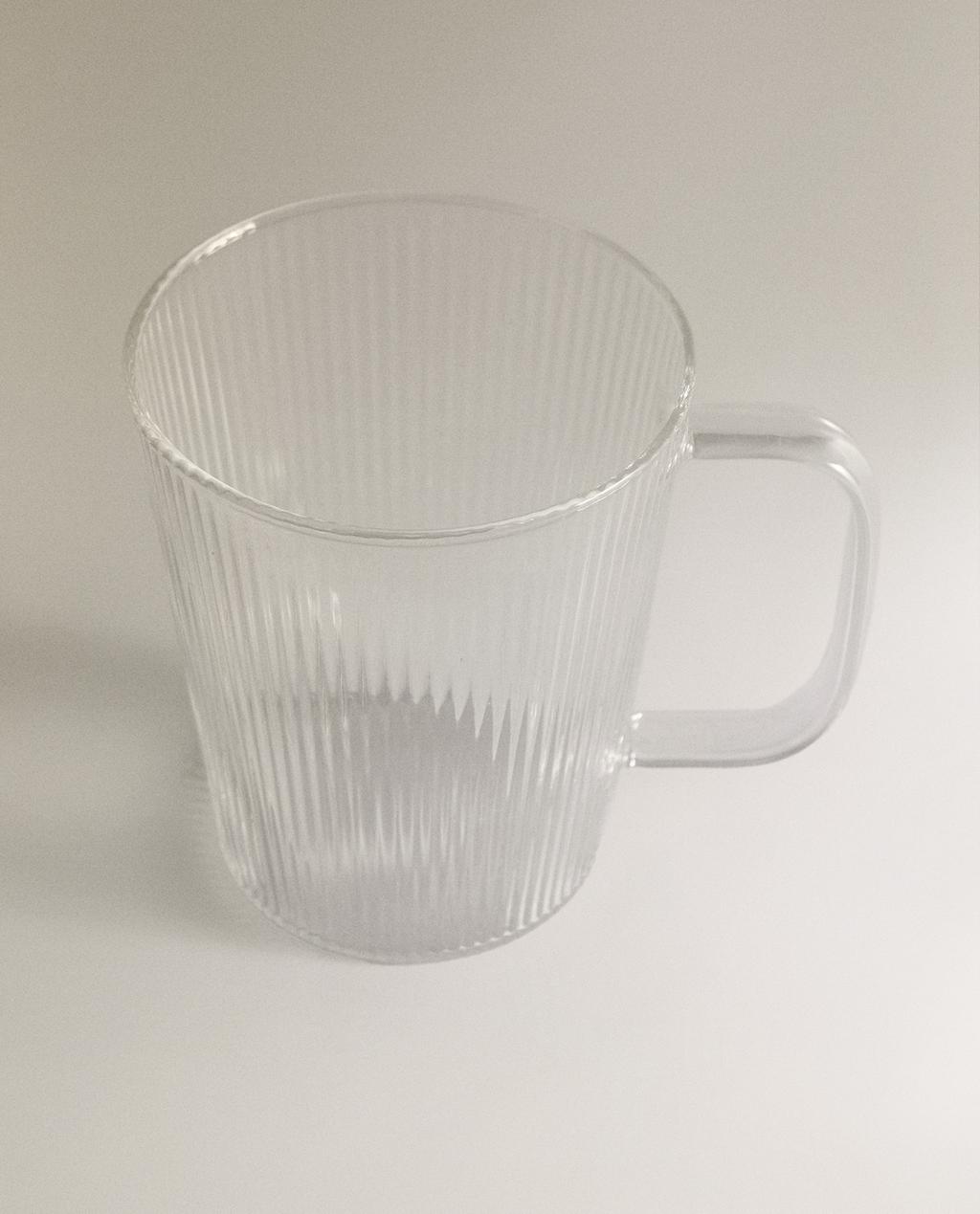 BOROSILICATE GLASS MUG WITH LINES