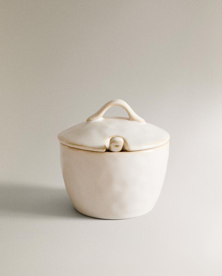 STONEWARE SUGAR BOWL