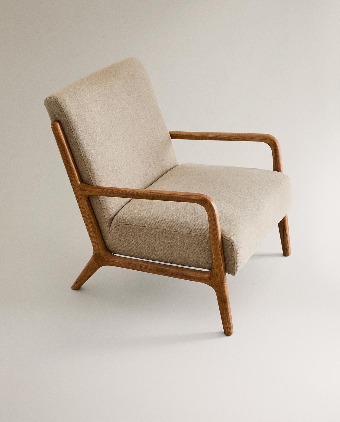 ASH WOOD LINEN ARMCHAIR | Zara Home United States of America