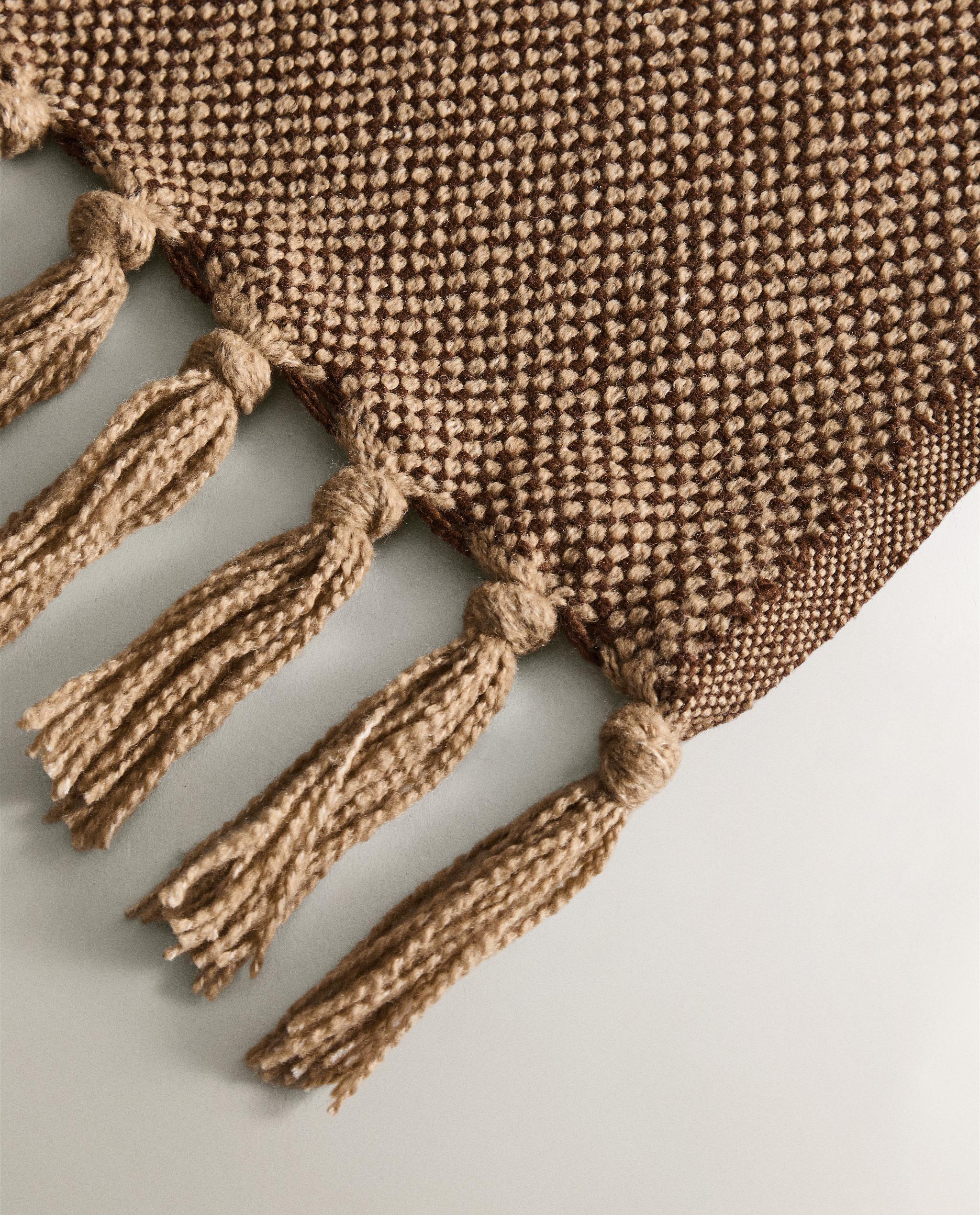 ZARA  フリンジ 付き ブランケット ホワイト ブラウン ザラホーム ソフトブランケット チェック フリンジ | Zara Home 日本/Japan