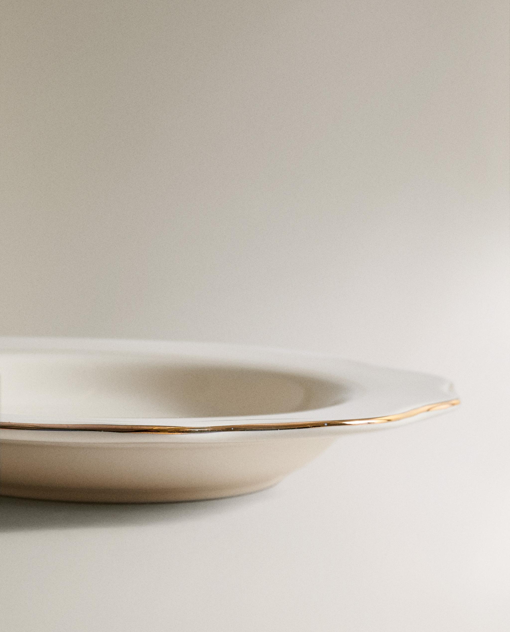 PORCELAIN DESSERT PLATE WITH RIM DETAIL product thumbnail 8