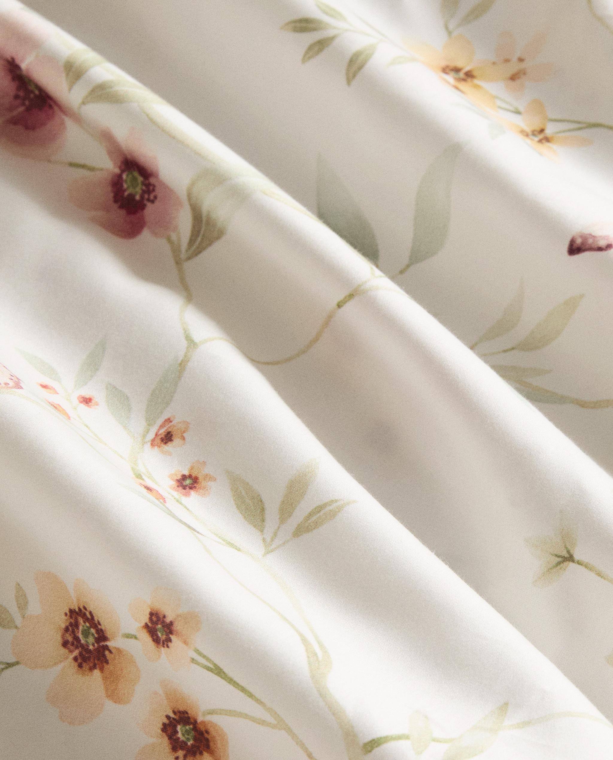 フラワープリント サテン デュべカバー | Zara Home 日本/Japan