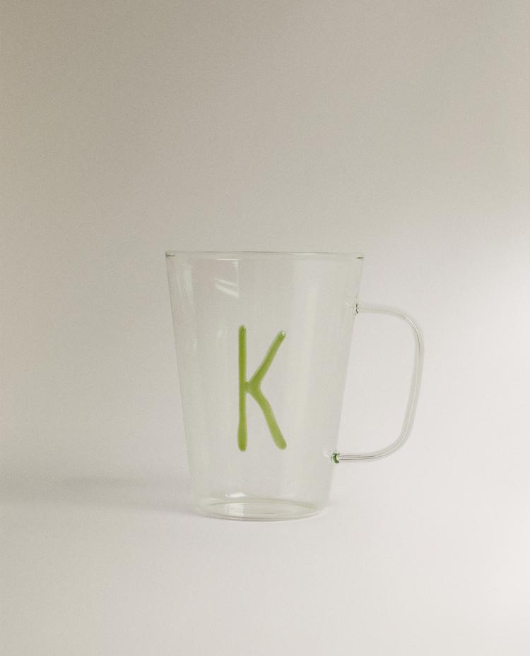 BOROSILICATE MUG WITH INITIAL K