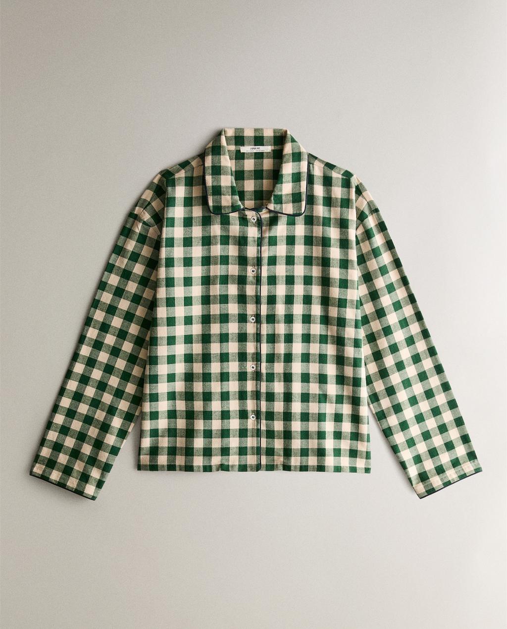 GINGHAM CHRISTMAS PYJAMA SHIRT