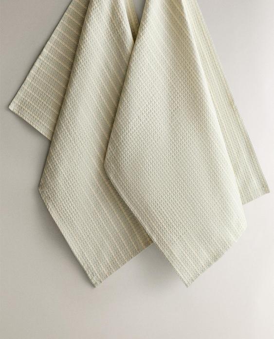 حزمة مناشف مطبخ بحياكة وافل (حزمة 2 قطعة)