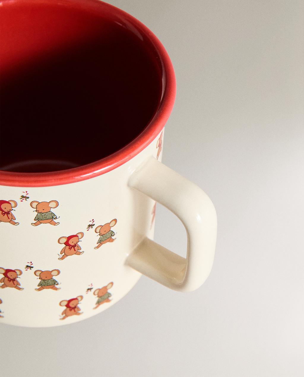 TAZA INFANTIL GRES RATONCITOS NAVIDAD