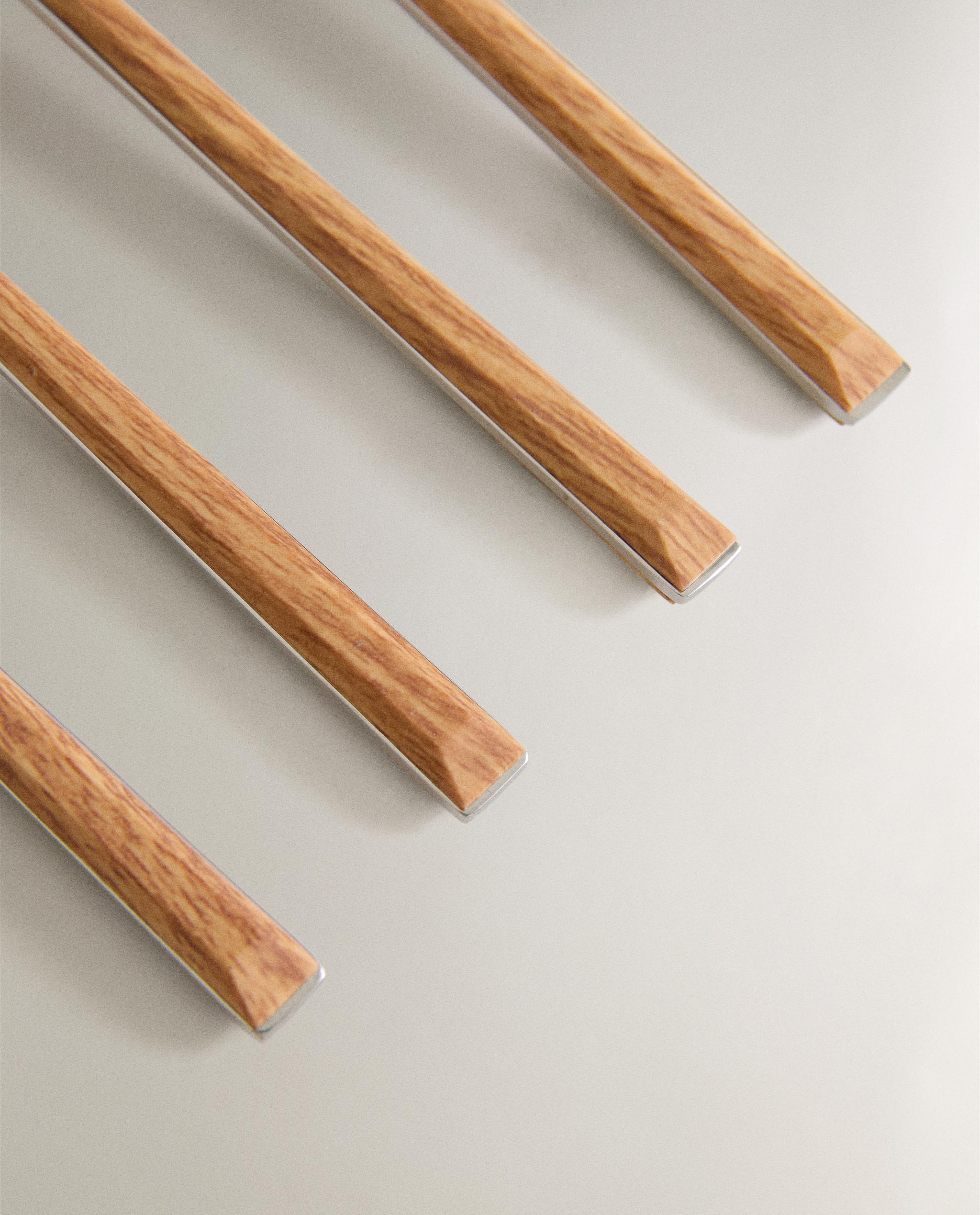 PACK OF DESSERT SPOONS WITH WOOD-EFFECT HANDLES (SET OF 4) product thumbnail 7