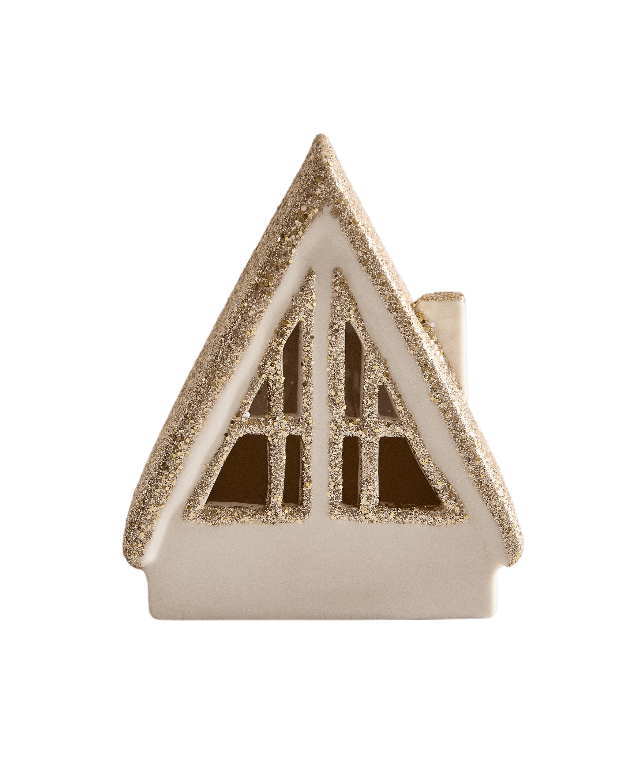 グリッタールーフハウス セラミック クリスマスオーナメント | Zara