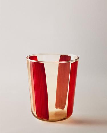 СТАКАН ИЗ СТЕКЛА С УЗОРОМ В ПОЛОСКУ