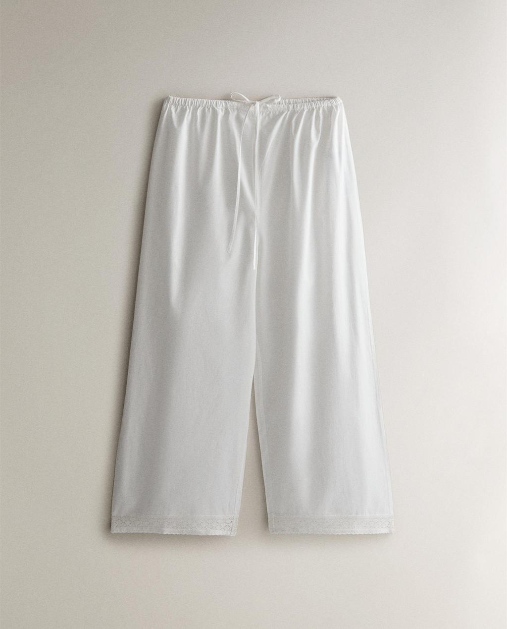 COTTON TROUSERS WITH LACE TRIM COTTON TROUSERS WITH LACE TRIM