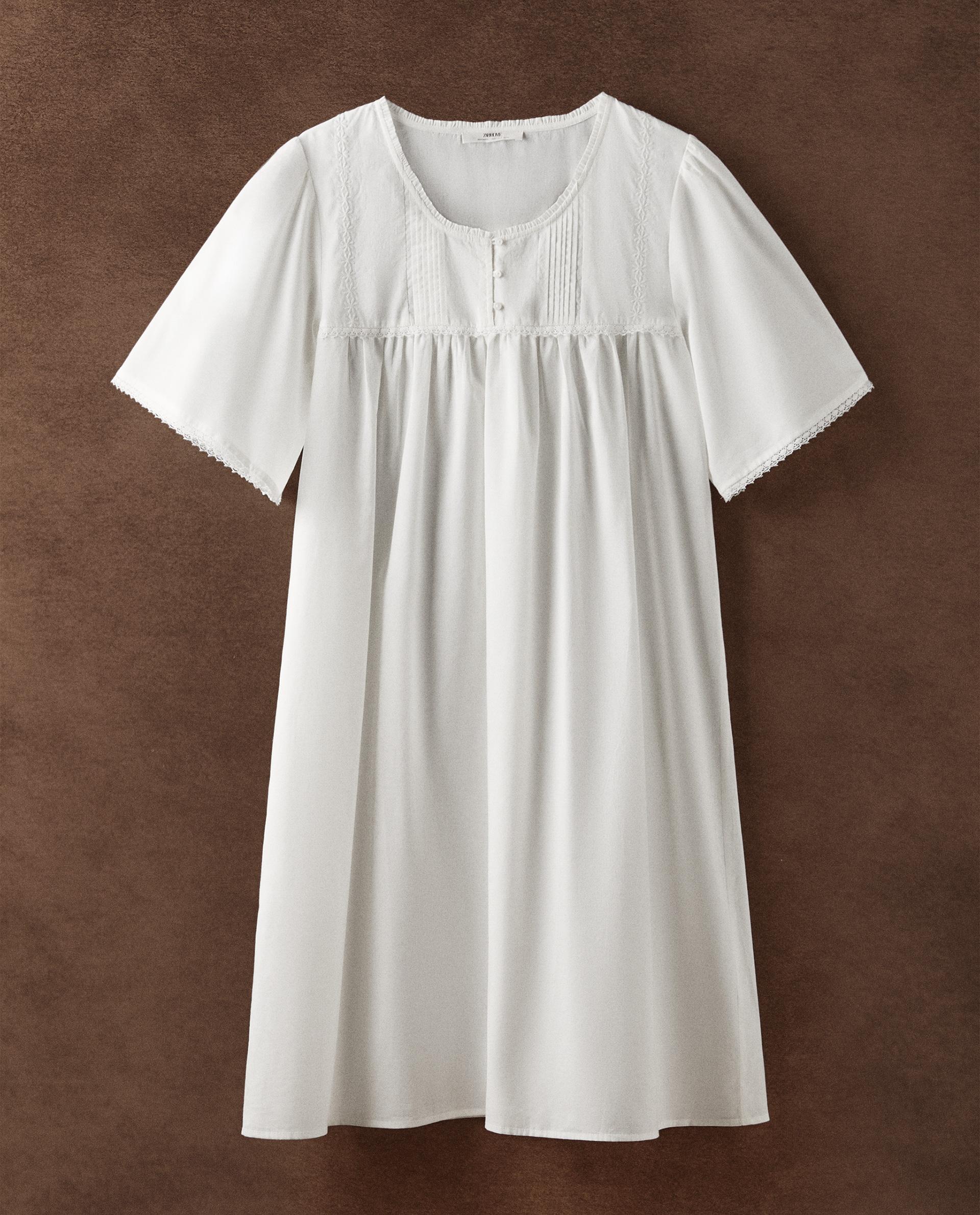 NORMANN WÄSCHEFABRIK Camicia Da Notte Donna In Cotone Azzurro - Comoda E Morbida Taglia Medium