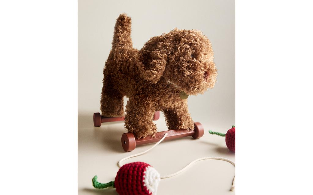 KINDER-PLÜSCHTIER HUND MIT RÄDERN