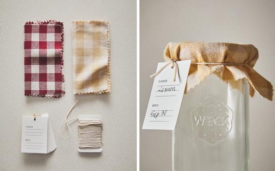 라벨 및 천 세트